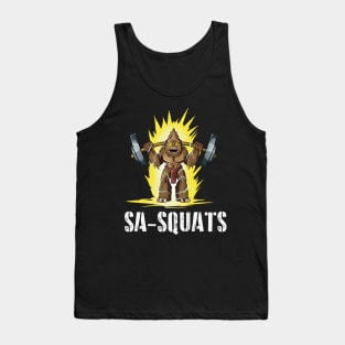 Sasquatch Squats (Sa-Squats)(White Text Variant) Tank Top